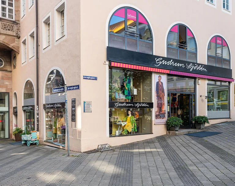 A picture from inside Gudrun Sjödén’s store on Josephsplatz in Nuremberg.  