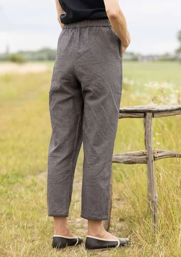 Pantalon "Dunes" en tissu de coton biologique/lin - gris cendré