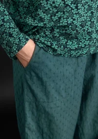 Pantalon tissé en tissu ratière de coton biologique1 - vert opale