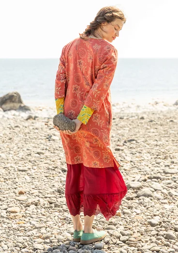 “Kamala” woven dress in organic cotton - henna