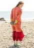 “Kamala” woven dress in organic cotton (henna L)