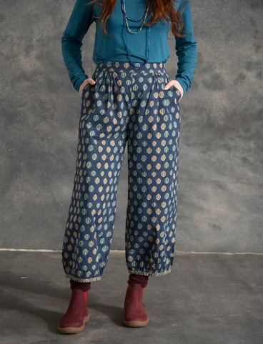 Pantalon "Shukla" en coton biologique tissé - indigo