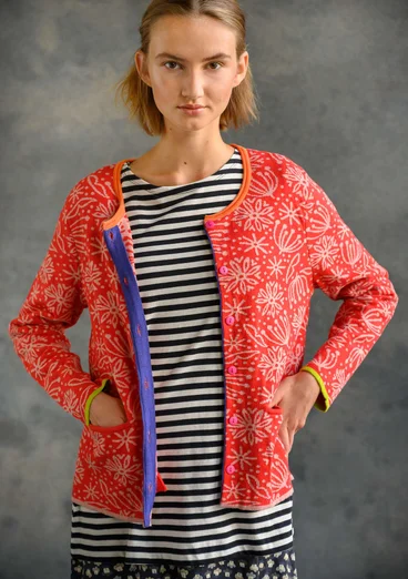 “Aqua” organic cotton cardigan - bright red