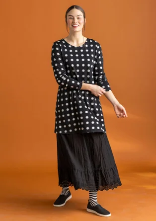 ��“Tyra” jersey tunic in organic cotton/modal - black/patterned