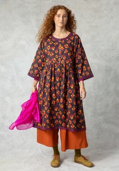 “Andes” woven dress in organic cotton - mullberry