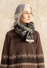 “Gul näckros” scarf knitted from a lambswool/recycled wool blend - black
