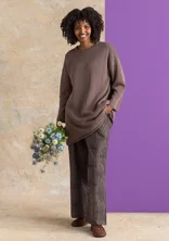 Knitted recycled cotton tunic - light potato