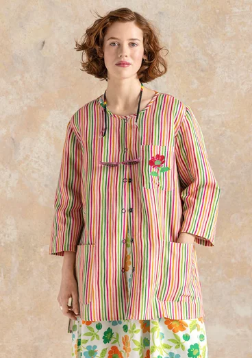 Chemise "Farmer" en coton biologique/lin - multicolore