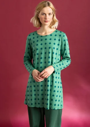 “Tyra” jersey tunic in organic cotton/modal - malachite/patterned