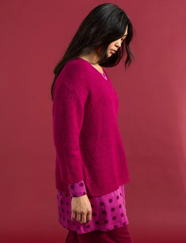 Alpaca blend sweater - cyklamen/melange