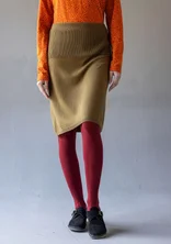 “Sylvi” fine-knit skirt in organic cotton/wool - dark olive