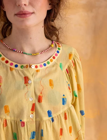 Blouse d'artiste "Crayon" en coton biologique  - rayon de soleil