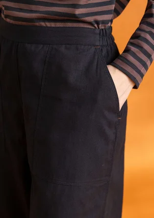 Pantalon tissé en twill de coton biologique - noir