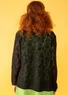 “Luisa” linen/recycled cotton pointelle cardigan (black XXL)