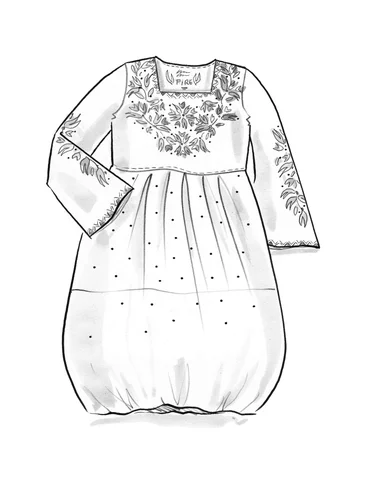 Geweven jurk "Volcano" van biologisch katoen - zeegroen