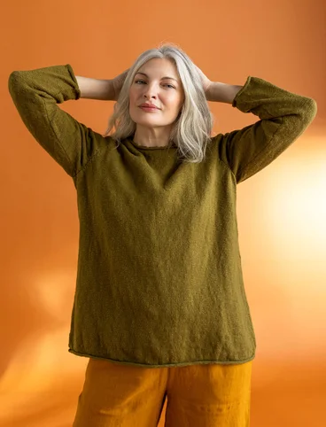 Pull Bästis en coton biologique - olive foncé