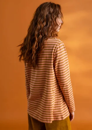 Essential striped top in organic cotton - curry/lily