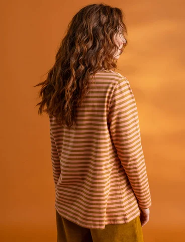 Striped essential top in organic cotton - curry/lily