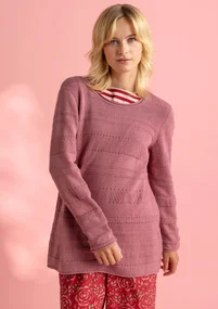 �“Edna” recycled cotton favourite sweater - terrazzo pink