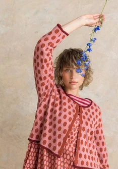 “Vendela” cardigan in organic/recycled cotton - pink salmon