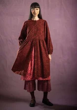 “Eternelle” patterned dress in organic cotton - red curry/patterned