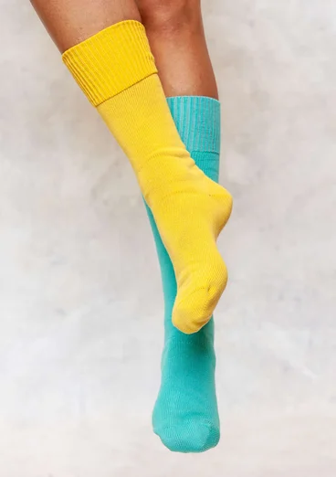 Chaussettes hautes en coton biologique uni - cytise