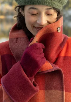 Wool gloves - burgundy