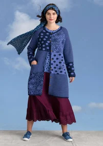 Long gilet "Zoe" en laine - bleu ciel