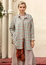 “Lovisa” patterned organic cotton/linen shirt - terracotta