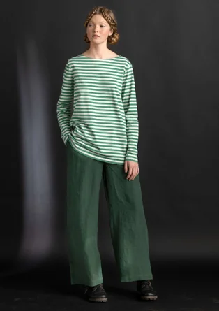 “Asta” woven linen trousers - dark green