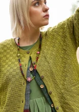 “Mira” necklace in bone/recycled wood - pomegranate