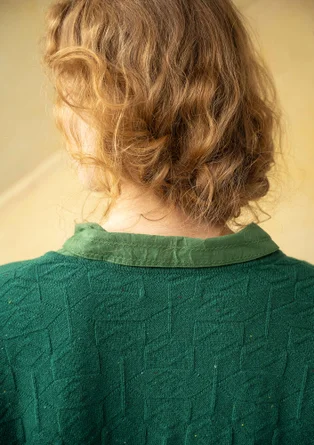 “Nova” lambswool cardigan - light bottle green/neps