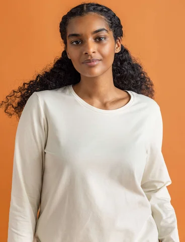 Top en jersey « Ylva » en coton biologique/élasthanne - plumes