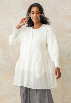 Woven organic cotton smock blouse - ecru