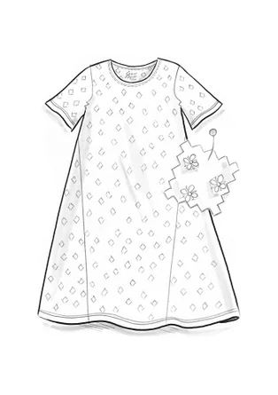 Robe ”Millie” en jersey de coton biologique/modal - gris cendré/motif