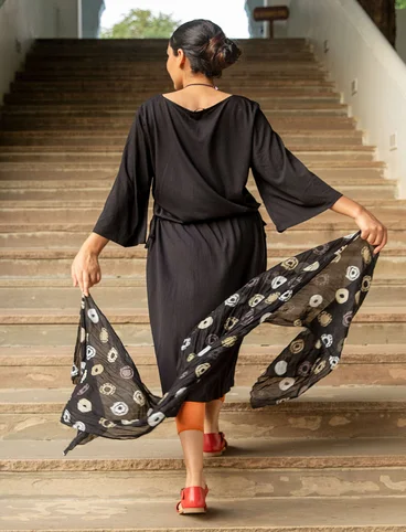Tricot jurk van biologisch katoen/modal - zwart