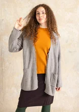 Long cardigan in a fluffy alpaca blend - grey/neps