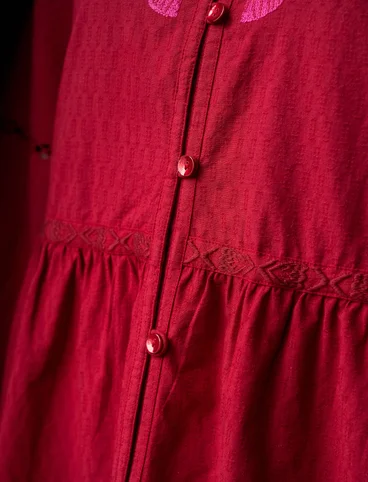 Robe "Åland" en coton biologique tissé - cranberry