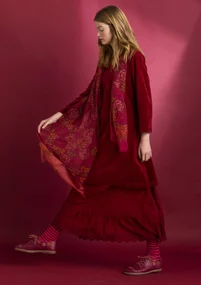 Organic cotton/recycled polyester velour tunic - pomegranate