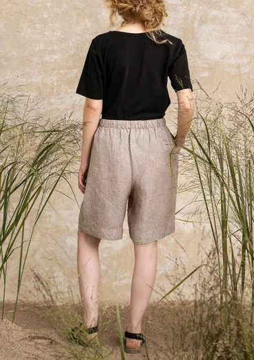 Woven linen shorts - light warm grey/striped