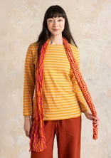 Striped long-sleeved top in organic cotton - orange/ginger
