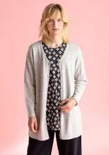 Longline organic wool cardigan - light grey/melange