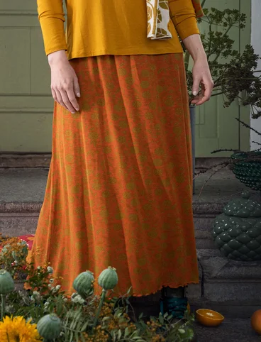 Tricot rok "Pomerans" van modal/elastaan - gebrand oranje
