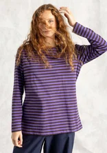 Essential striped top in organic cotton - amethyst/mullberry