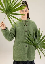 Knitted jacket in wool bouclé - rosemary/melange