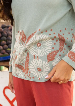 “Poppy” sweater in organic cotton - salt stone