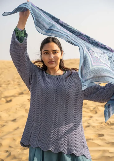 Tröja "Rose" i återvunnen bomull - ljus kimrök