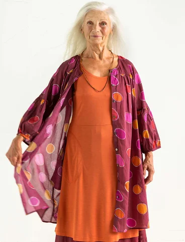 Kleid „Billie“ aus Öko-/Recycling-Baumwolle - weinrot-bedruckt