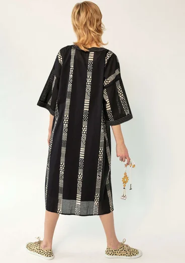 Caftan "Ghana" en coton biologique - noir