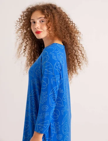 Tricot jurk "Contour" van lyocell/elastaan - saffierblauw